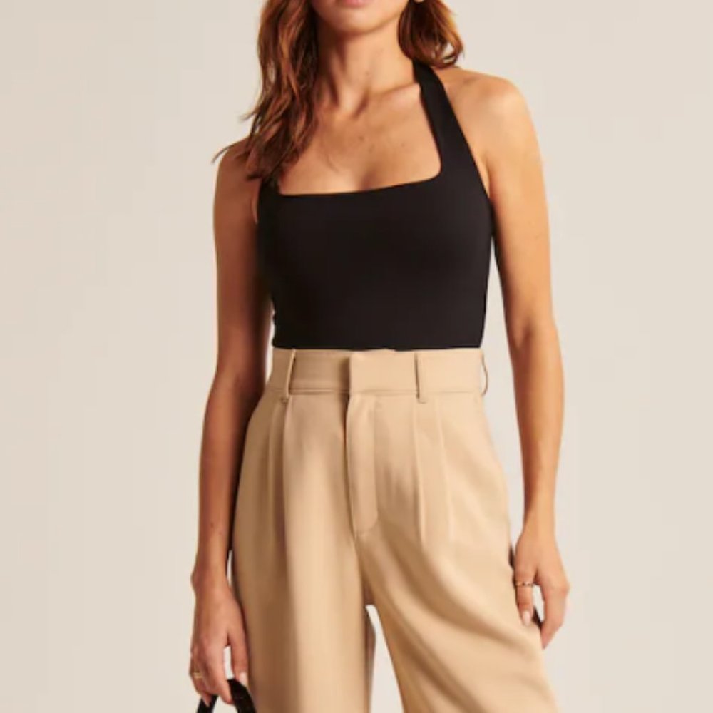 Abercrombie & Fitch Double-Layered Seamless Fabric Halter Bodysuit